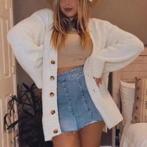 *WORN ONCE* Pleated Denim Skirt